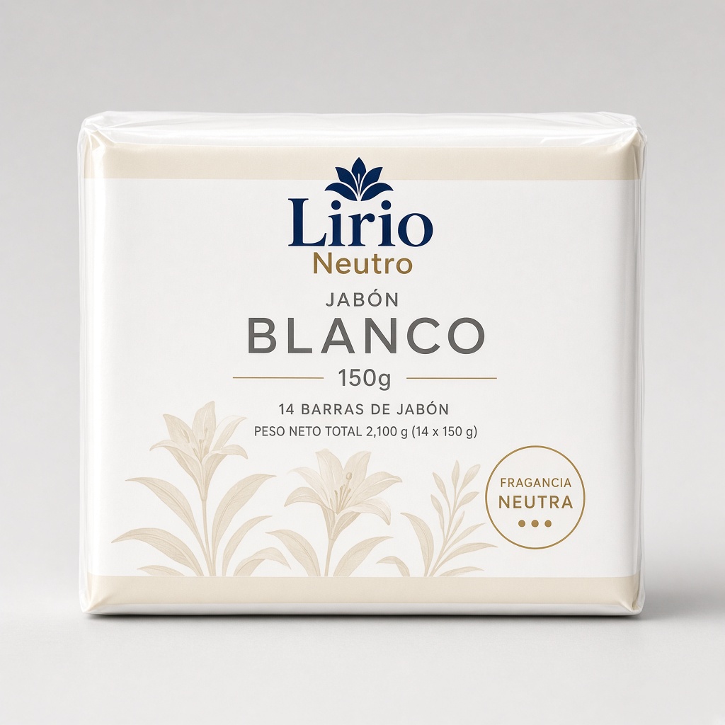 Jabón Lirio Neutro 150 g × 14 pzas