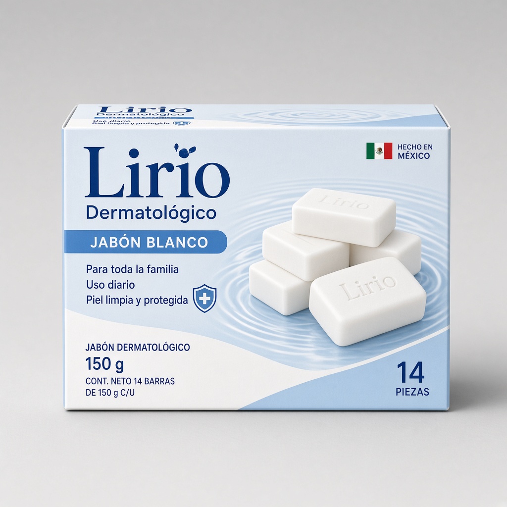Jabón Lirio Dermatológico 150 g × 14 pzas